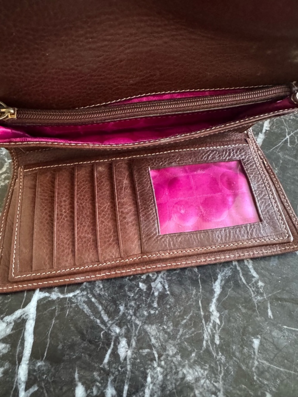 kate spade Snake-Print Wallet in Brown and Cream with Gold Hardware - Picture 4 of 5